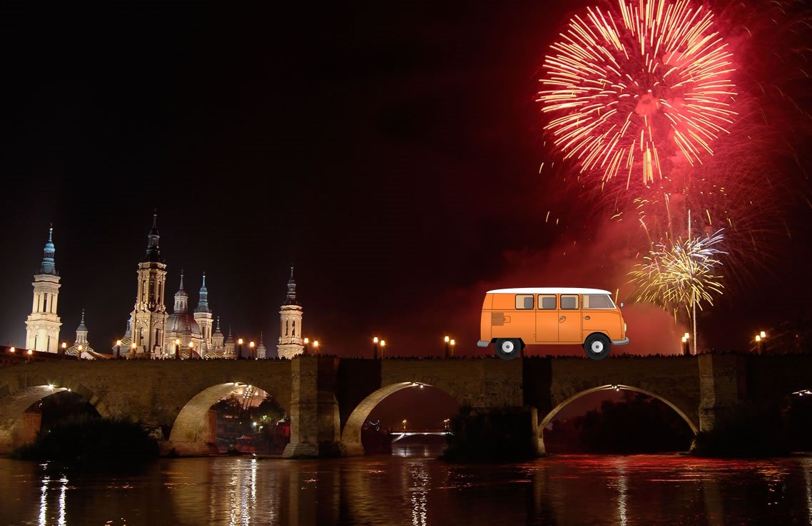 Alquilar una furgoneta y viajar a Zaragoza para las Fiestas del Pilar 2016