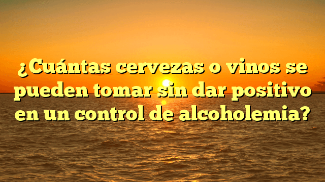 ¿Cuántas cervezas o vinos se pueden tomar sin dar positivo en un control de alcoholemia?
