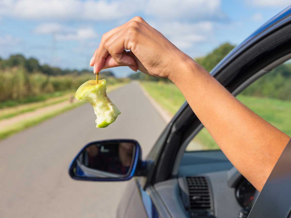 Arrojar basura desde el coche: ¡Ni se te ocurra hacerlo!